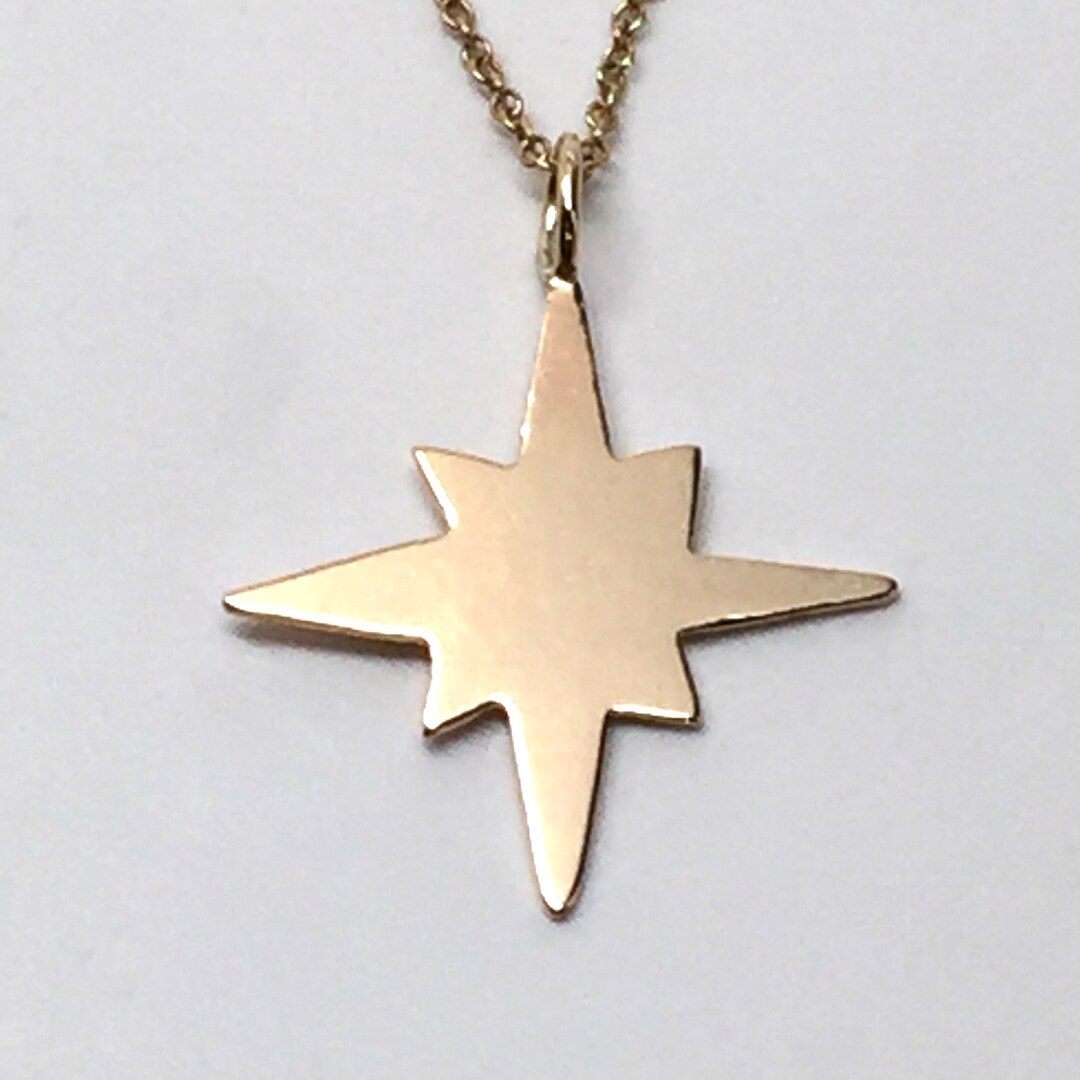 Big Flat North Star Polaris Pendant Only Charm Necklace Solid - Etsy