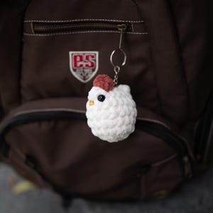 Custom Crochet Chicken Keychain, Crochet Chicken Plushie Toy Crochet Hen Amigurumi Gift, Handmade Gift Accessory