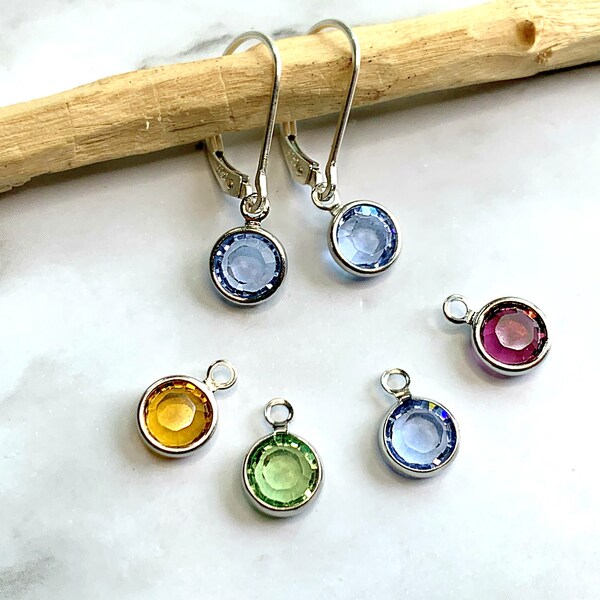 Earring set, sterling silver crystal changeable earrings , sterling silver lever back, gift set