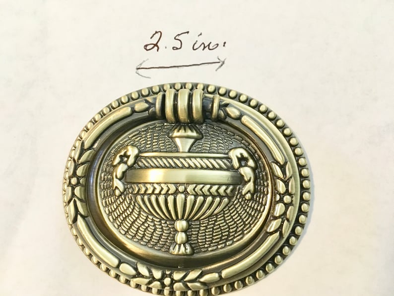 Antique Brass/bronze Medallion Decorative Furniture Pull Etsy