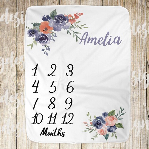 Baby Milestone Blanket Digital Design for Sublimation DTG Etsy