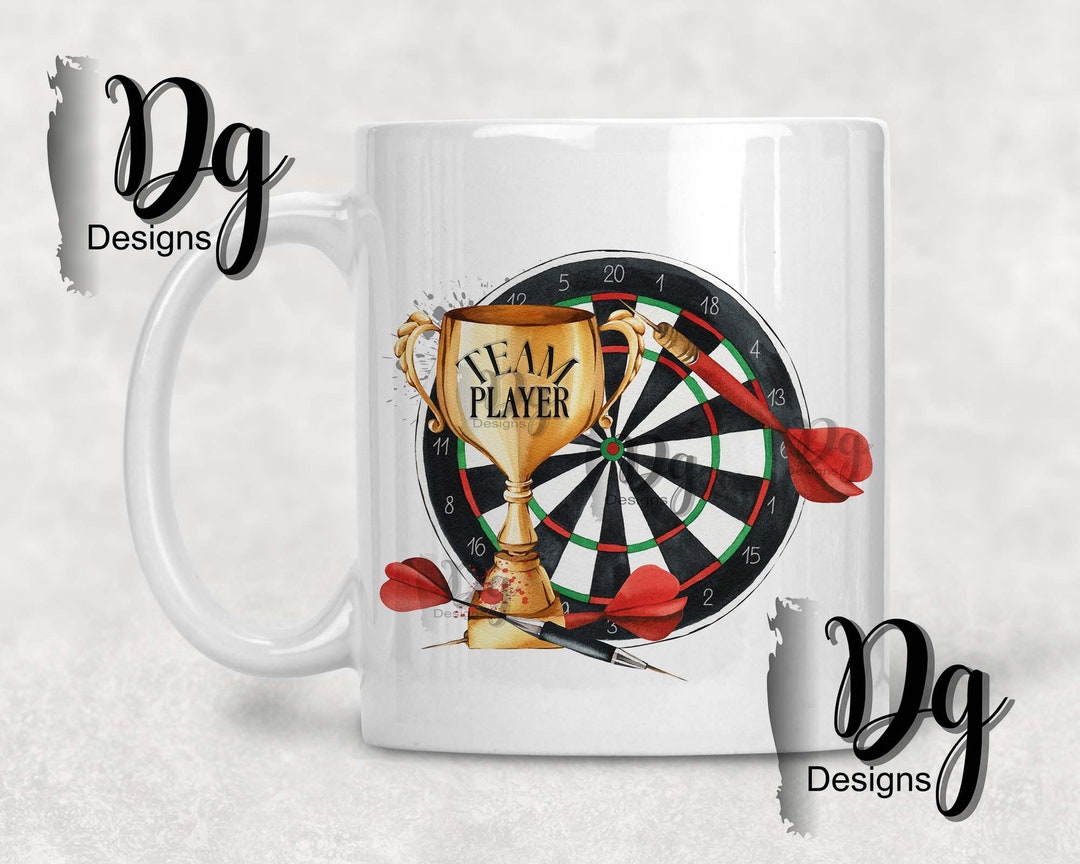 Team Player Dartboard Darts Mug Design Digital Design Etsy