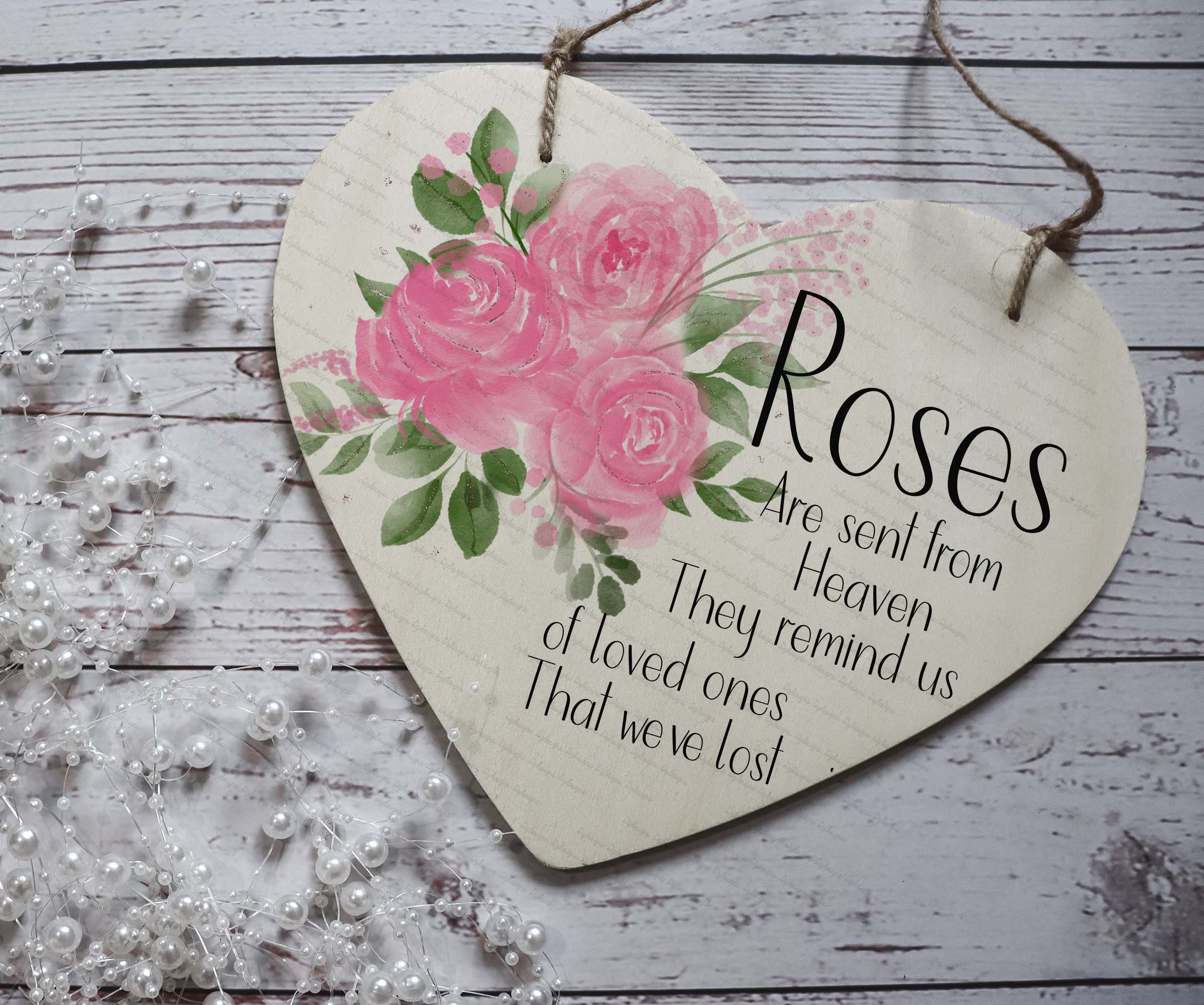 Pink Roses Memorial or Grave Gift Template Digital Design Etsy UK
