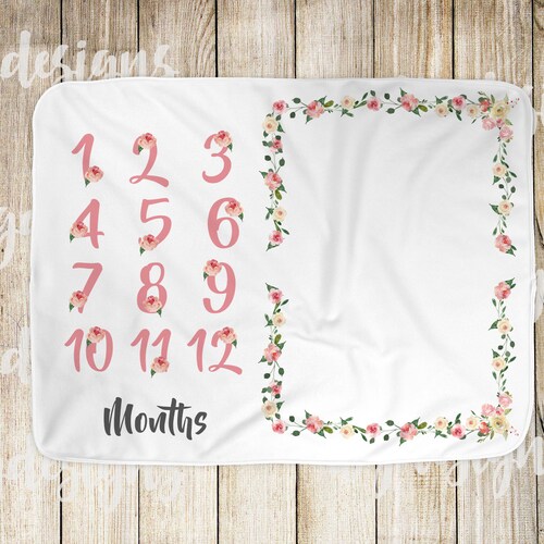 Baby Milestone Blanket Digital Design for Sublimation DTG Etsy