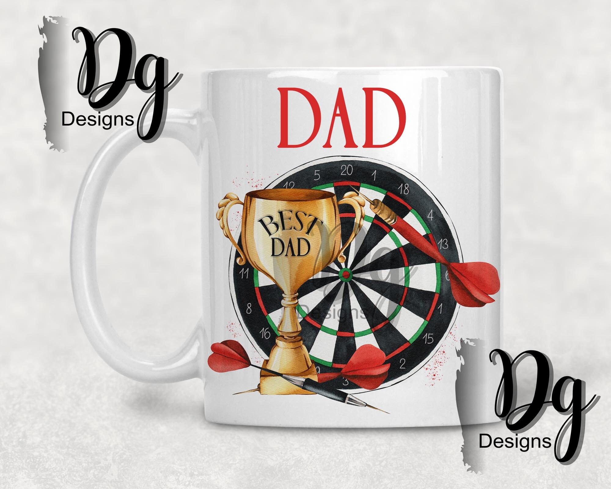 Best Dad Dartboard Darts Mug Design Digital Design Etsy UK