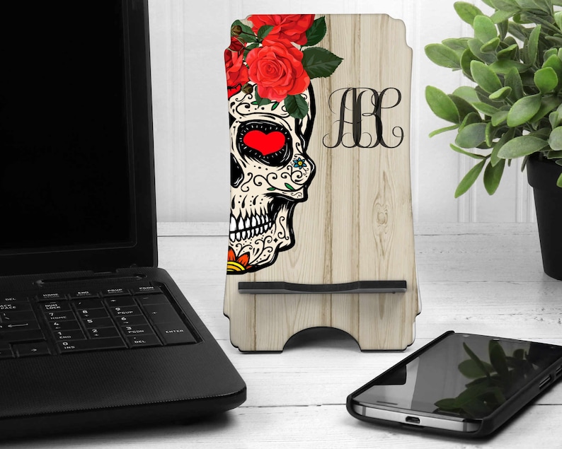 Red Roses Skull Mobile Phone Stand *cell* instant Digital Design Sublimation Template
