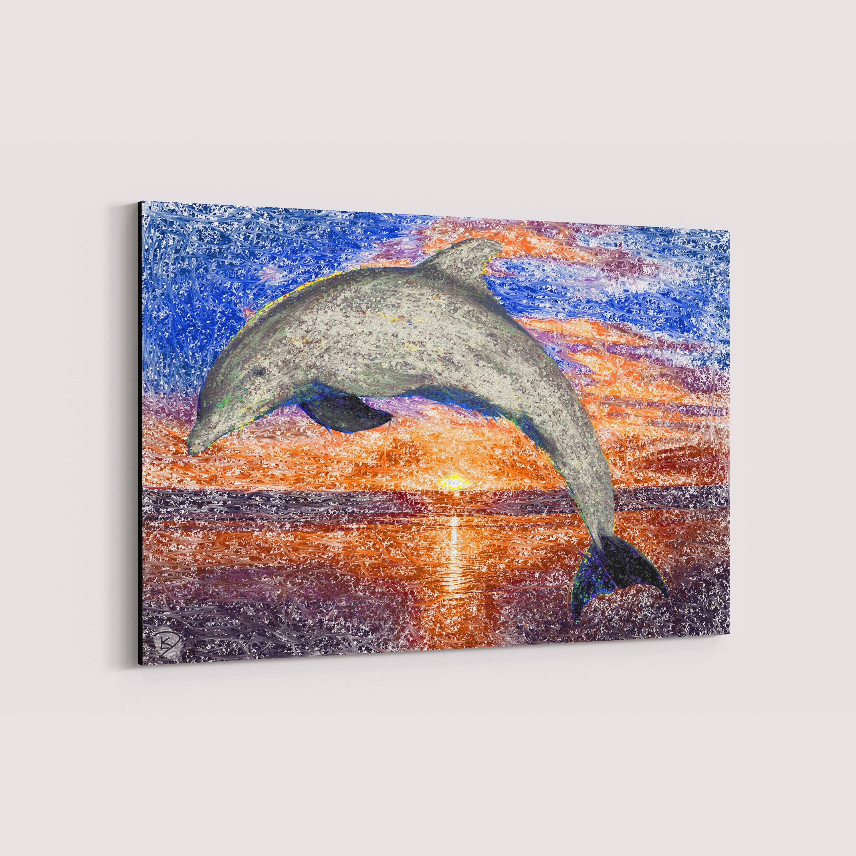 Dolphin Canvas Print Dolphin Paintings Etsy