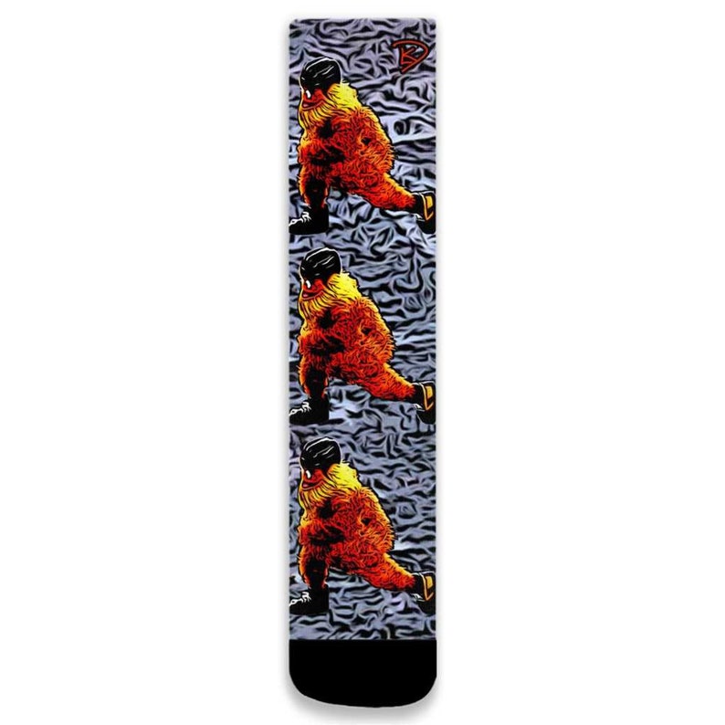 Gritty Socks Hockey Gifts Flyers Mascot Crew Socks Gritty Streaking