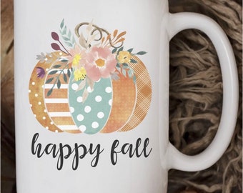 Happy Fall Ceramic Mug - 15oz