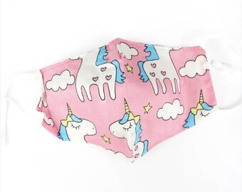 KINDER Stoffmaske - Mädchen - Gesichtsmaske - Einhorn