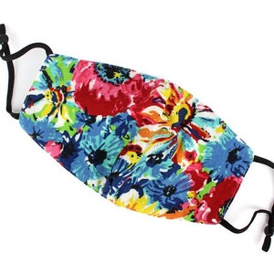 Adult Fabric Face Mask  Winter- Facemask - Watercolor Floral (Filter pocket)