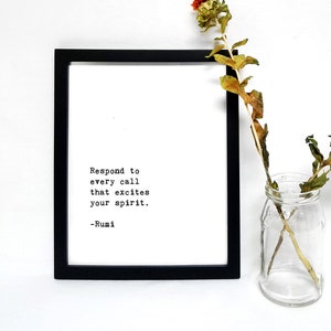 Inspirational Quote Printable, Rumi Quote, Wall art, What you seek is seeking you. Rumi