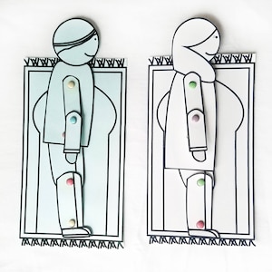 Positions of Salaat Activity for Kids, Printable, Islamic Crafts, DIY