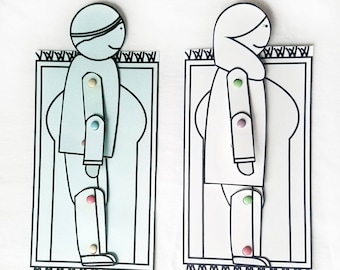 Positions of Salaat Activity for Kids, Printable, Islamic Crafts, DIY