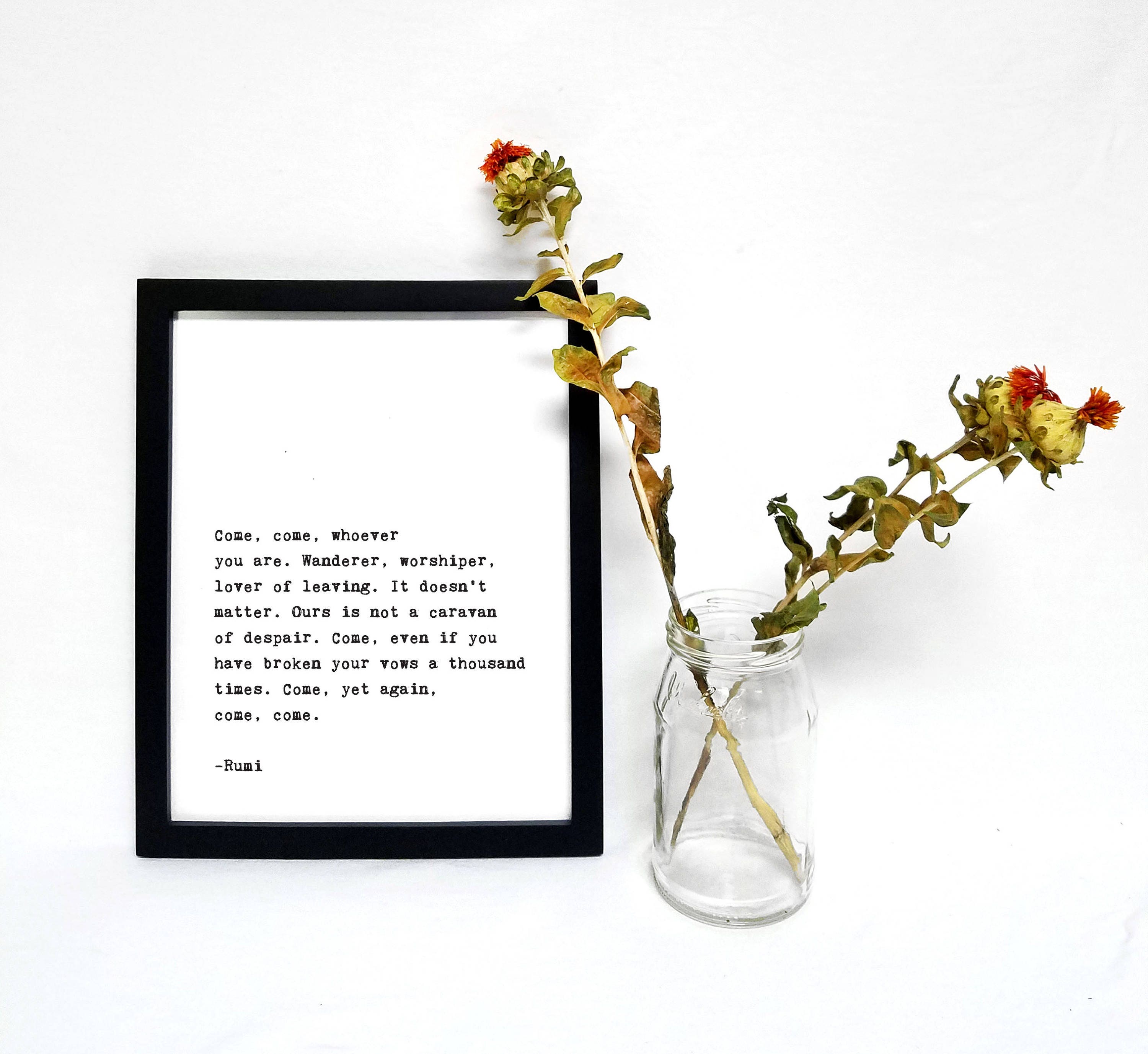 Rumi Quote Printable Come come whoever you are. Etsy