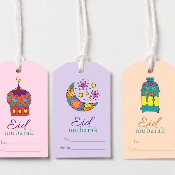Eid Mubarak Gift Tags, Islamic Printable, Islamic Crafts, DIY