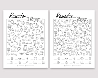 Ramadan I Spy Printable Activity for Islamic Kids with Two Difficulty Levels