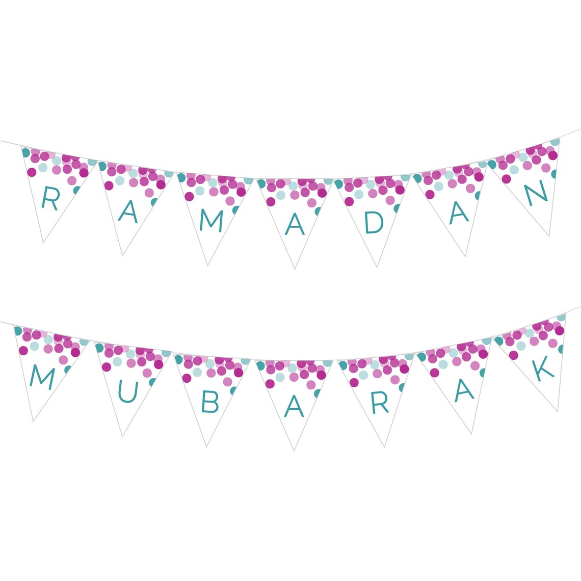 Ramadan Mubarak AND Eid Mubarak Banner Garland Printable Etsy