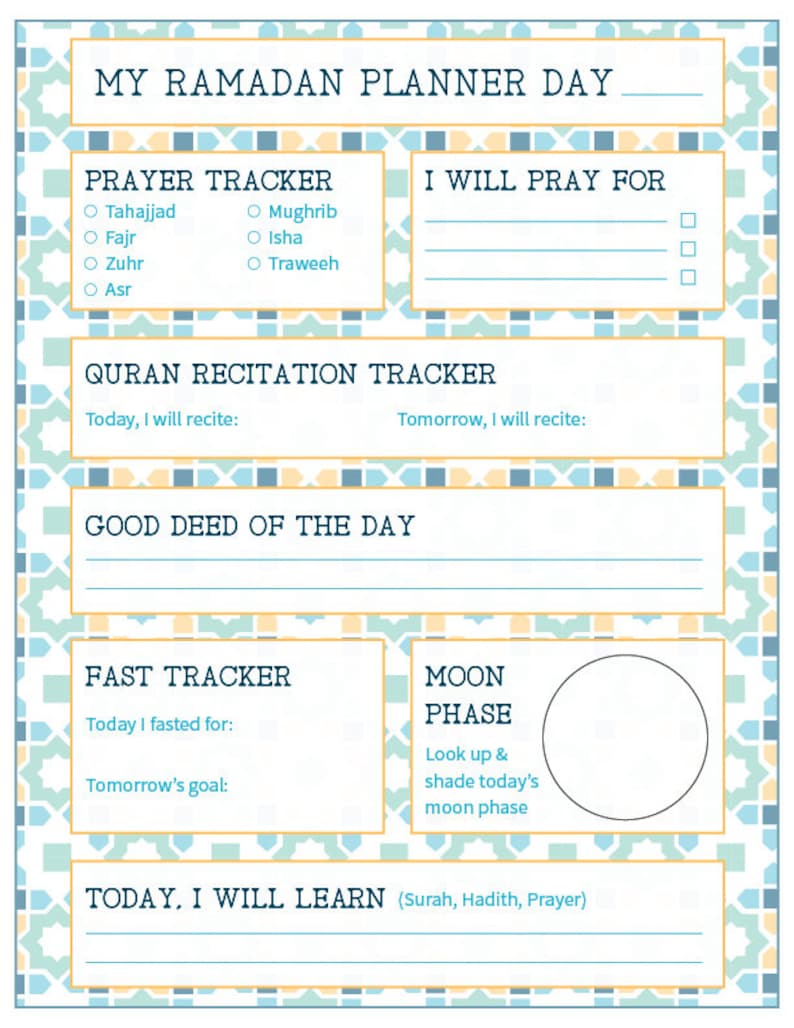 ramadan planner for kids
