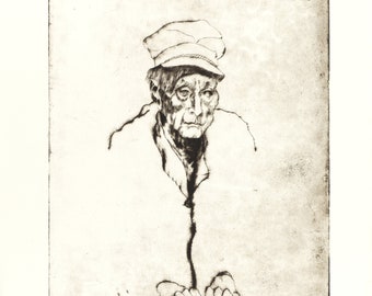 Old Man: Signed etching, limited edition