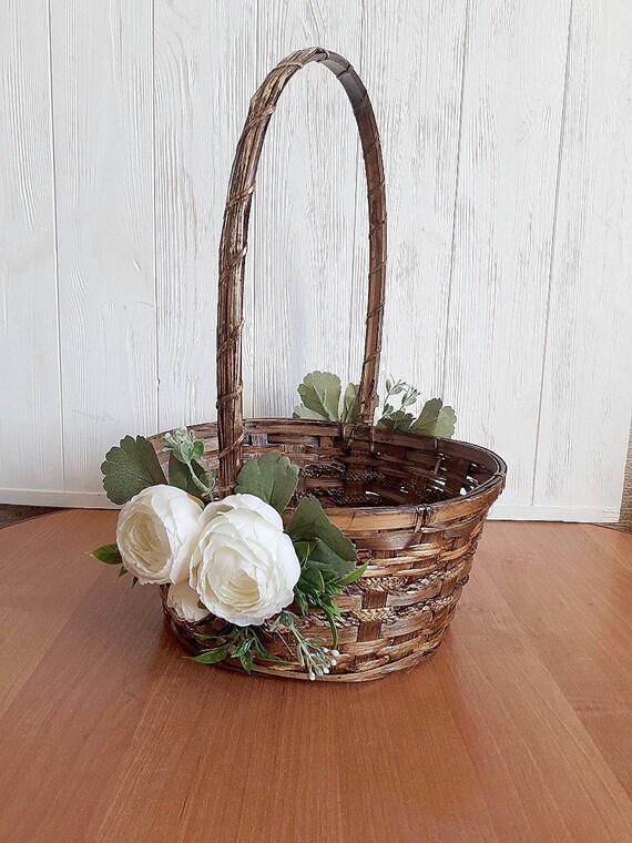 Rustic Wedding Shabby Chic Wedding Shabby Chic Flower Girl Basket