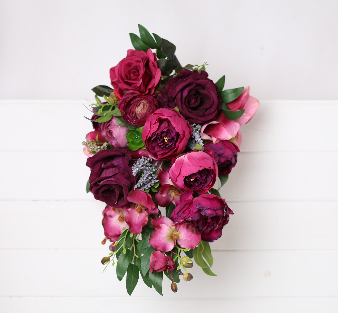 Hot Pink Wedding Bouquet Fuchsia Bridal Bouquet Hot Pink Hawaii Summer Bouquet Beach Fuchsia