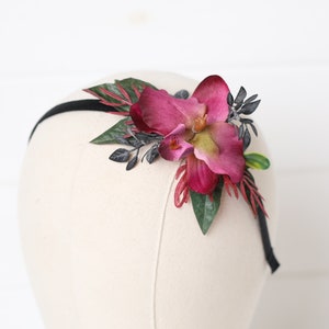 Hot Pink Orchid Headband: Tropical Beach Wedding Hairpiece