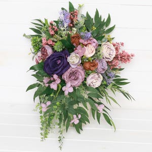Mauve Rose Fabric Wedding Bouquet: Blush Pink Lavender Bridal Flowers
