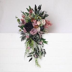 Dusty Rose Fabric Flower Wedding Bouquet: Blush Pink Bridal Decor