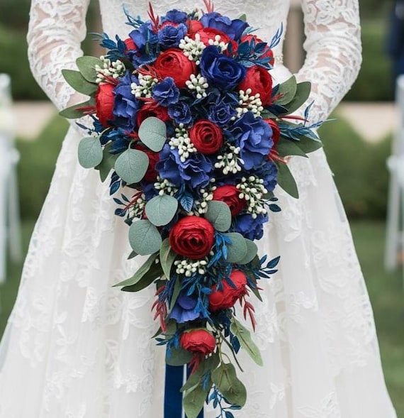 red blue wedding dress Wedding Dress Red White And Blue Dresses For Women Retro Gothic Embroidery Wedding Dress Blue Purple