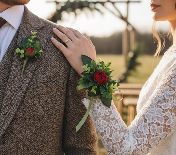 green emerald velvet dress Emerald Rose Boutonniere