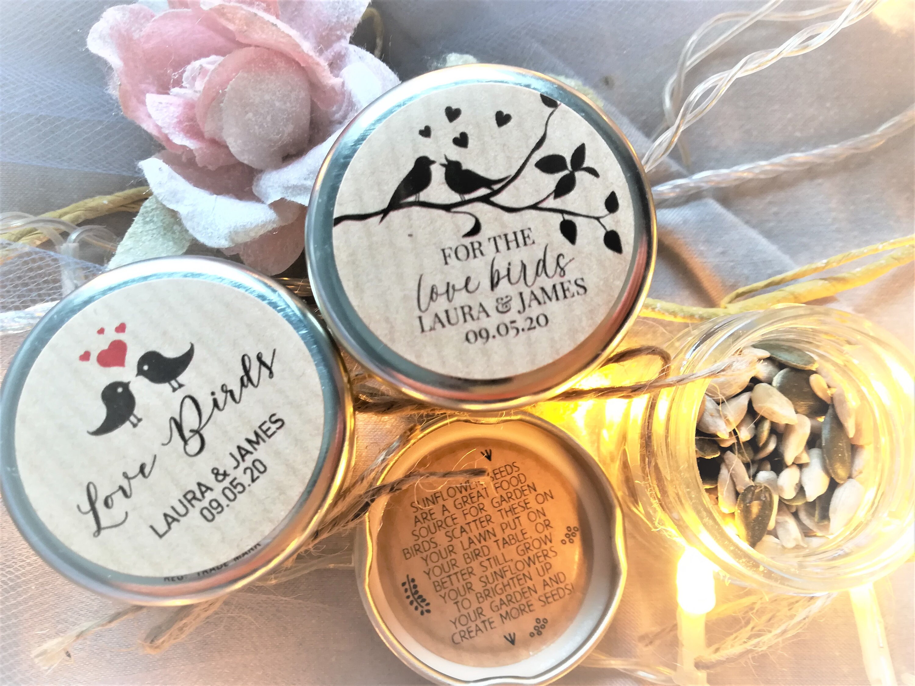 Bird Seed Wedding Favours Personalised With Names and Etsy