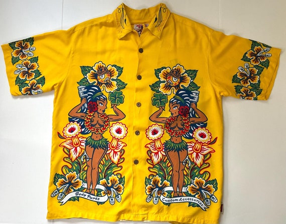 MAMBO Loud SHIRT Rare Vintage 1998-yellow Hawaiian Style