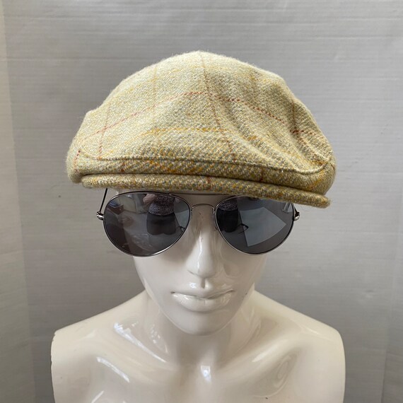 Tweed Wool Flat Cap vintage Country Style Checked H… Gem
