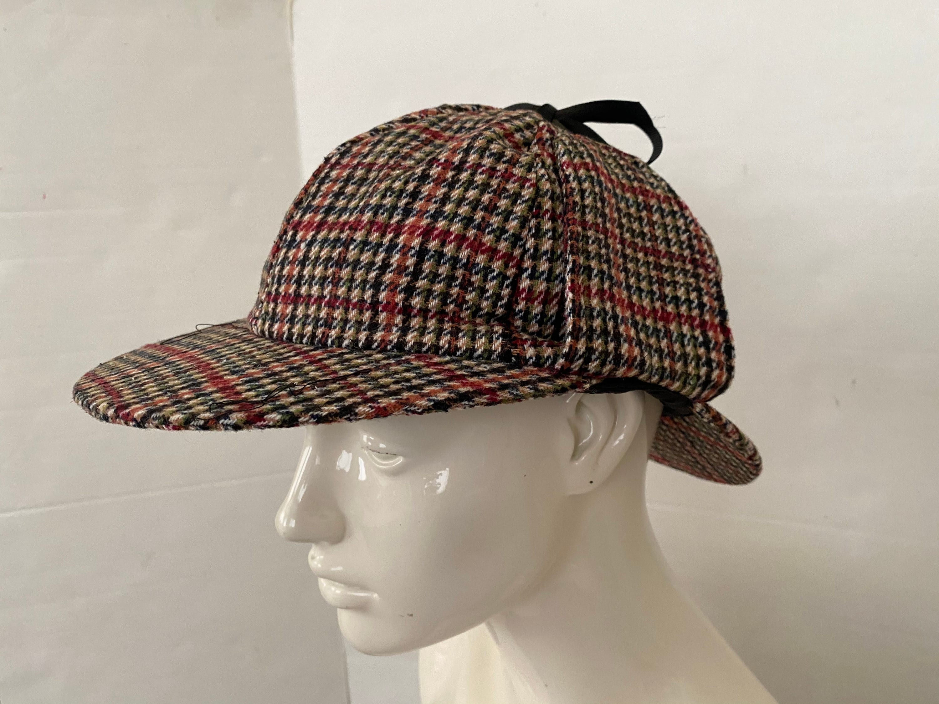 Deerstalker Hat Tweed Headwear With Ear 