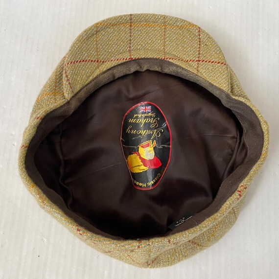 Tweed Wool Flat Cap vintage Country Style Checked H… Gem