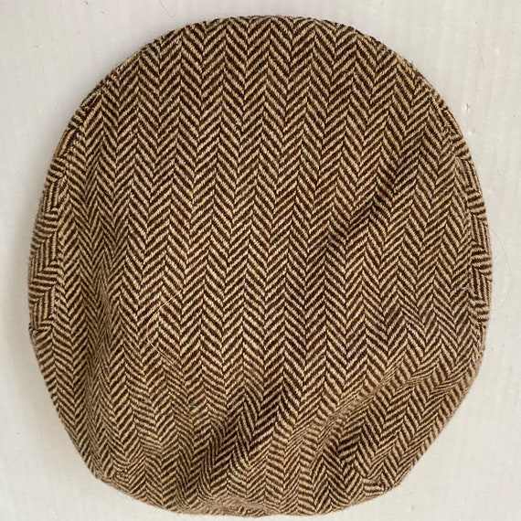 Herringbone Wool Flat Cap vintage Country style Hat… Gem