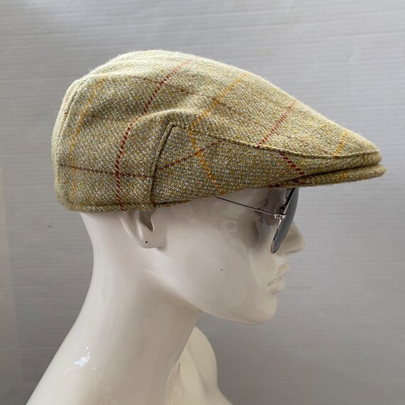 Tweed Wool Flat Cap - vintage Country Style Checked H… - Gem