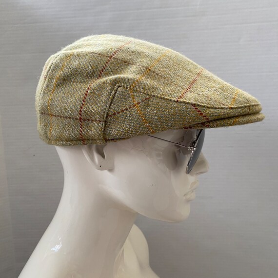 Tweed Wool Flat Cap vintage Country Style Checked H… Gem