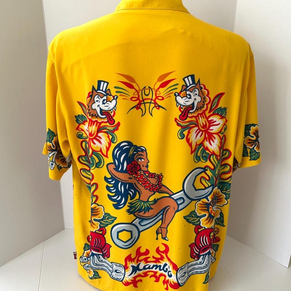 MAMBO Loud SHIRT Rare Vintage 1998-yellow Hawaiian Style