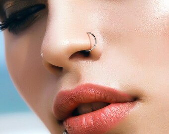 Titanium Nose Ring Hoop Implant G23.. 8mm..18g and 20g