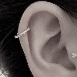 Clicker Helix en or blanc 14K.. 16g.. 8mm.. Or massif sans nickel