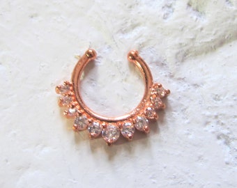 Fake Non-Piercing Rose Gold plated Septum Ring
