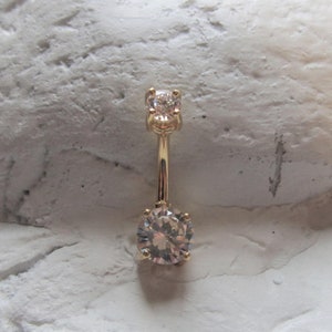 Gold plated Prung set belly ring..14g..10mm..