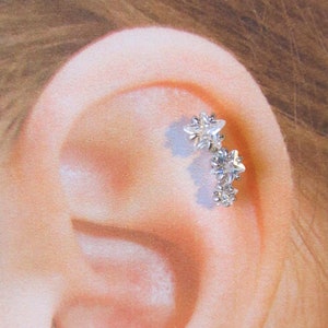 Drievoudig sterkraakbeen, helixpiercing-halter..16g..6 mm
