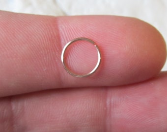 Golden Surgical Steel Nose,Tragus,Helix,Cartilage Piercing Bendable Seameless Ring hoop...20g..6mm or 8mm