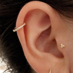 Rose Gold Helix Clicker,Surgical Steel Multistone..16G..8mm