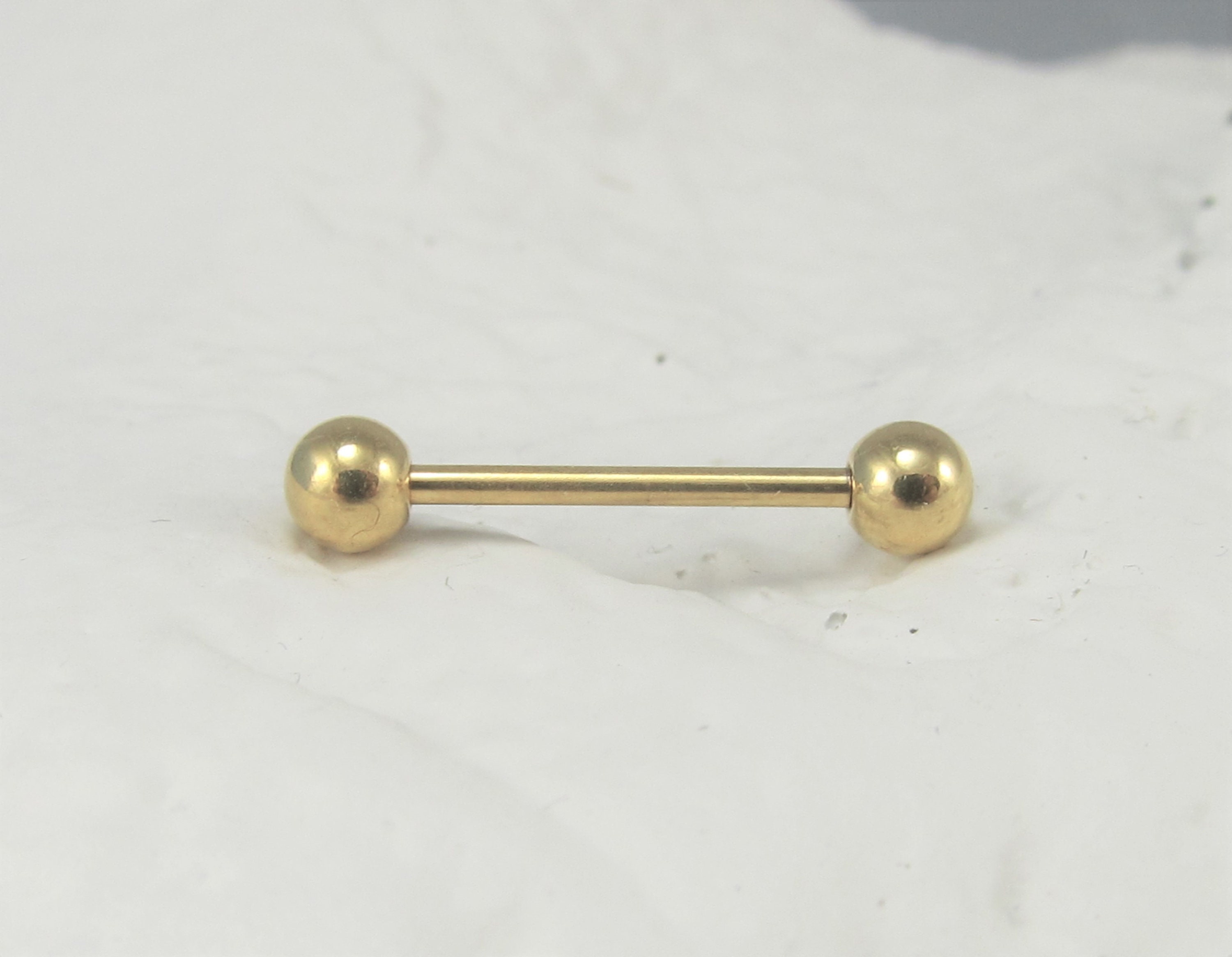 2PCS 14K Gold Nipple Rings/14g Nipple Jewelry/nipple Barbell