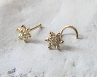 14kt Solid Gold Prung Set Flower..20g..Twist or Straight