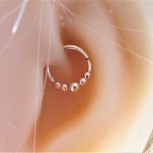 14k Solid Rose Gold Daith,Helix,Rook,Snug,Cartilage Piercing Ring..18g..8mm